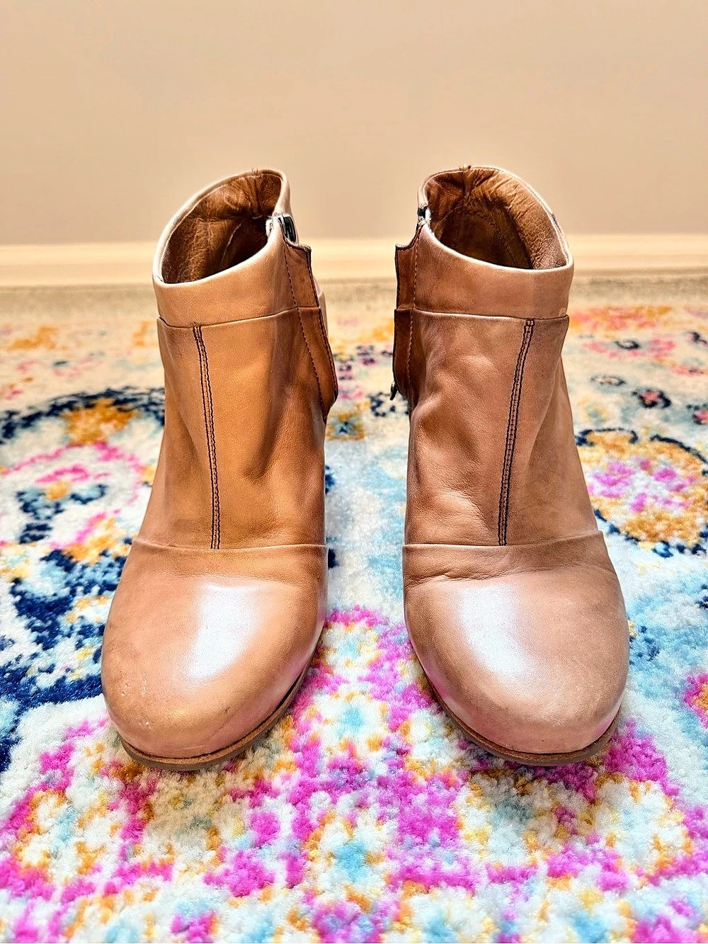 UGG Lana Leather Wedge Ankle Boots in Brown US 10